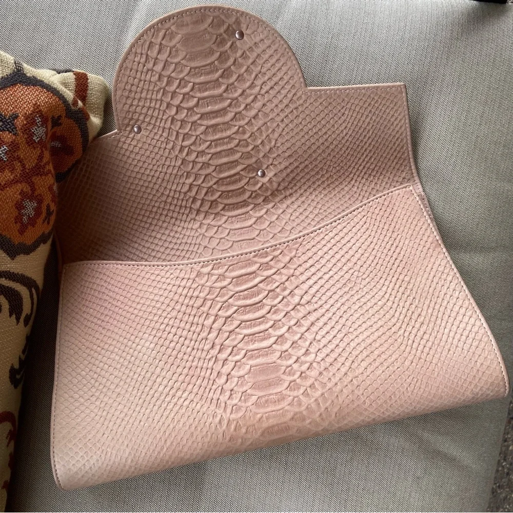 Clutch DAREEN HAKIM Bag Neutral Snake Embossed Bronze Front Plate Beautiful